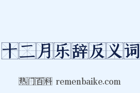十二月乐辞反义词是什么意思的图片